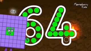 Numberblocks 64 Magic Run  Numberblocks Sixty Four Adventure  Number Counting Go Explore [upl. by Kavanagh]