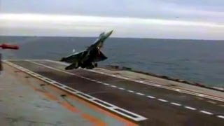 F16 FIGHTER JET STALLED in aircraft carrier during landing [upl. by Debbi]