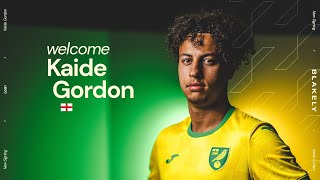 FIRST INTERVIEW  Kaide Gordon signs for Norwich City ✍️ [upl. by Prouty]