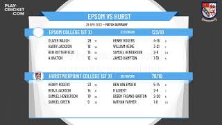 ECB Friendly  Epsom College 1st XI v Hurstpierpoint College 1st XI [upl. by Ardy]