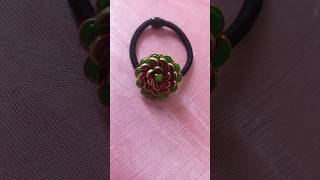 Rose design hair band making  3D Design using B7000 Rose silkthreadjewelery [upl. by Rapsac]