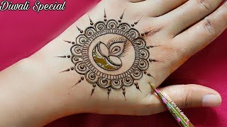 New diwali special back hand mehndi design  Diwali 🪔 mehndi design  simple mehndi  mehndi [upl. by Onailimixam]