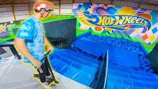 WORLDS FIRST STREET SKATEPARK FOAM PIT ON SCOOTER [upl. by Hillel]