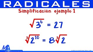 Simplificación de radicales  Ejemplo 1 [upl. by Eusebio]