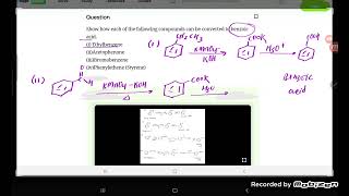 Show how each of the following compounds can be converted to benzoic acid i Ethylbenzeneii Acet [upl. by Nnylaf]