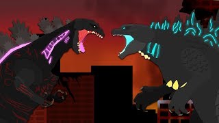 Legendary Godzilla vs Shin Godzilla  DinoMania  Godzilla Cartoons 2019 [upl. by Ayrotal]