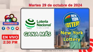 Lotería Nacional Gana Más y New York Lottery en VIVO │Martes 29 de octubre 2024 – 230 PM [upl. by Yelkreb]