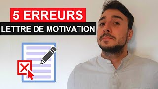 LETTRE DE MOTIVATION  5 ERREURS À EVITER [upl. by Stedt]