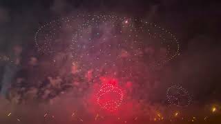 RAK 2024 Fireworks amp Droneshow  world Record  Al Marjan Island [upl. by Ainival]