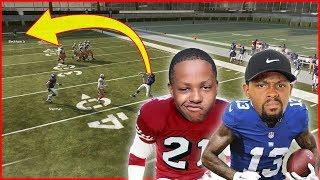 CRAZIEST No Look Pass Ever Odell Beckham Jr vs Deion Sanders  User Skills Challenge [upl. by Cyndia765]