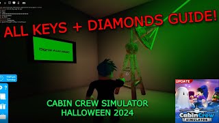 ALL KEYS AND DIAMONDS GUIDE Cabin Crew Simulator Roblox Halloween Event [upl. by Elazaro]