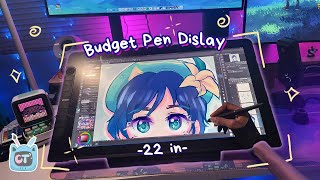 ✏️HUGE Budget Drawing Display 🌱Veikk VK2200 PRO Unboxing Review  Venti Drawing 🌙 [upl. by Balkin]