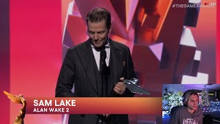 xQc Reacts to Alan Wake 2 Winning Best Narrative Game Award [upl. by Bea641]