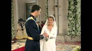 Royal Wedding Madrid 2004 Prince Felipe and Princess Letizia of Spain May 22 La Almudena [upl. by Renzo]