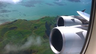 Singapore Airlines Airbus A380  amazing take off in Auckland on our way to Singapore [upl. by Merchant]