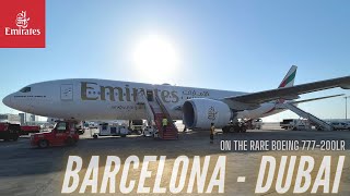 Trip Report  Barcelona  Dubai  Emirates Economy Class  Boeing B777200LR [upl. by Rosenblatt]