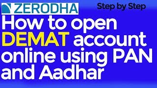 How to open DEMAT account in zerodha online using aadhar KYC and Digilocker [upl. by Mitchel839]