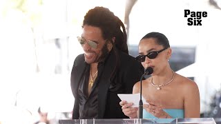 Zoë Kravitz pokes fun at dad Lenny Kravitzs style during Hollywood Walk of Fame speech [upl. by Zetneuq744]