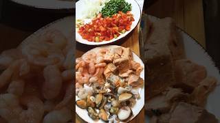 Seafood PaellaFischrezeptedinner food shortsSpanische recipecooking [upl. by Aydin664]