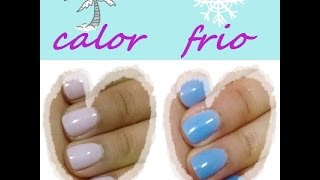 UÑAS DE GELISH QUE CAMBIAN DE COLOR  GEL TERMICO [upl. by Dauf]