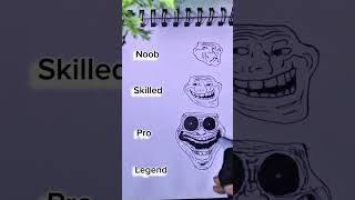 Troll face drawing  what’s your level 🤔👇🏻 shorts drawing trollface … [upl. by Araec]