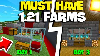 5 MUST HAVE Farms for Minecraft Bedrock 121 XP  LOOT [upl. by Howund]