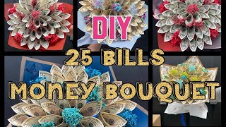 How to make 25 Bills Money Bouquet by KK House [upl. by Orms]