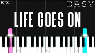 BTS 방탄소년단  Life Goes On  EASY Piano Tutorial [upl. by Bensen]