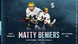 Kraken Select Matty Beniers Second Overall [upl. by Chrystal]