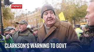 Its the end Jeremy Clarksons stark warning to ministers as he joins farm protest [upl. by Anifad]