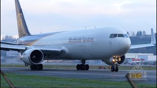 UPS 76734AFER Taxi And Takeoff From Boeing Field [upl. by Teryl962]