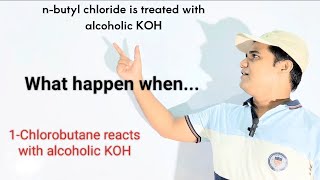 n  butyl chloride reacts with alcoholic KOH  1  Chlorobutane is treated with alcoholic KOH [upl. by Risteau78]