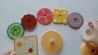 Learn Making Delicious Burgers with Wooden Blocks  Fun DIY Craft for Kids [upl. by Felike867]