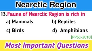 Nearctic Region MCQs  Zoogeography  Quiz [upl. by Perlman]