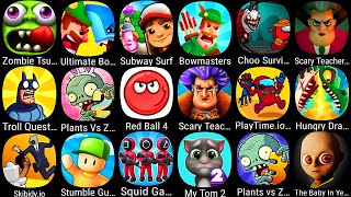 BowmastersZombie TsunamiUltimate BowmastersSubway SurfTroll Quest TV ShowRed Ball 4My Tom 2 [upl. by Hanway]