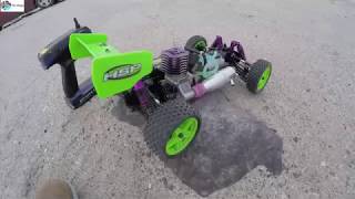 HSP Nitro 110 scale Buggy 2 speed with upgraded pull starter [upl. by Young]