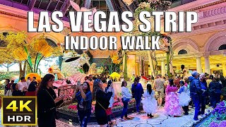 Las Vegas Strip Mandalay Bay to Mirage Mostly Indoor Walk  April 2024 [upl. by Pippy]