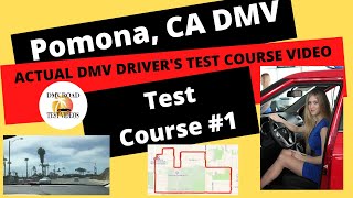 ACTUAL TEST ROUTE Pomona CA DMV Drivers Behind The Wheel Driving Road Course Exam California [upl. by Hanoj]