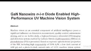 GaN Nanowire n i n Diode Enabled High Performance UV Machine Vision System [upl. by Ladonna]