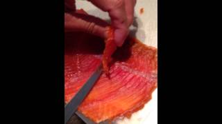 Slicing gravlax [upl. by Boyt646]