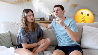 VAPING PRANK On WIFE MAD [upl. by Eznyl]