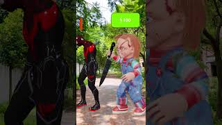 SpiderMan Punch  Spidergirl Faces Chucky With Super Hero 3D shorts spiderman chucky [upl. by Greabe367]