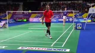 Viktor Axelsen power smash  2014 INTERSPORT European Cships [upl. by Aivin]