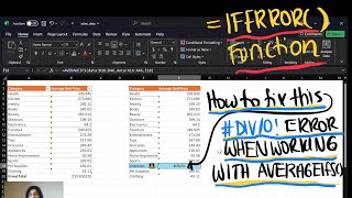 BONUS Using AVERAGEIFSFix DIV0 Error w IFERROR  Management Information Systems 33136370 [upl. by Sanford599]