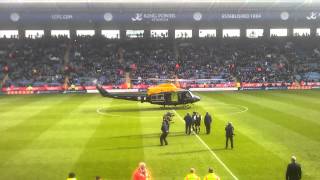 RAF Helicopter Delivers Match Ball To The King Power Stadium for LCFC vs NFFC 101112 HD [upl. by Snoddy]