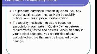 HP ALM Quality Center 12  Traceability [upl. by Reteid]