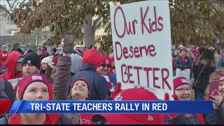 EVSC Teachers rally in red in Indianapolis [upl. by Venuti229]