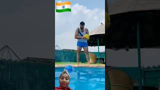 Swimming skeels compitition comedy funny fun swimming memes challenge dushyantkukreja prank [upl. by Emsoc]