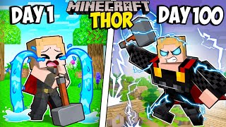 I Survived 100 Days as THOR in Minecraft [upl. by Euqinobe888]