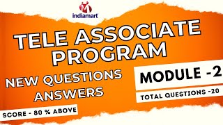 IndiaMART TeleAssociate  New Answers  Module 2 chapter2 [upl. by Lindbom329]